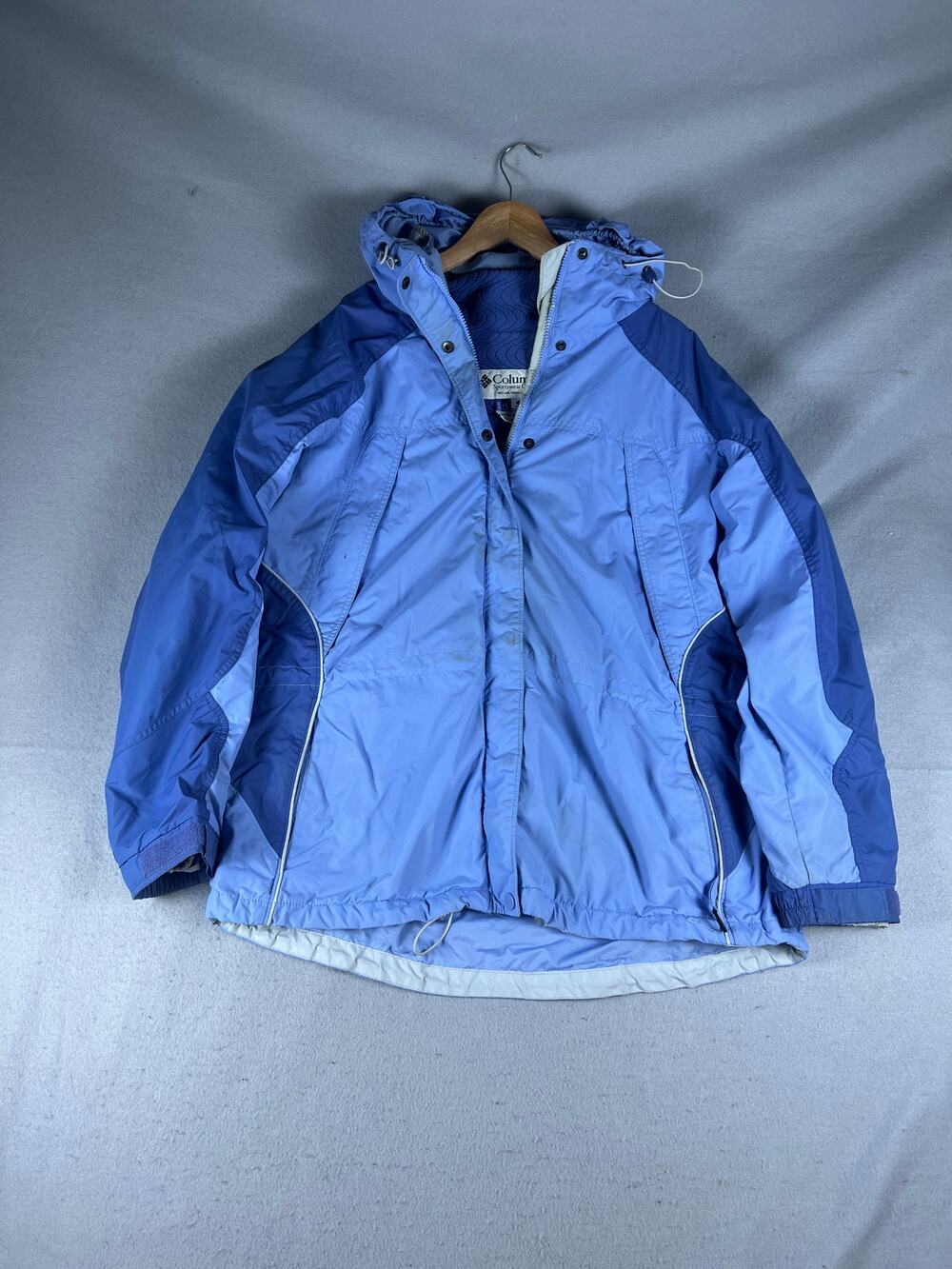 Columbia Core Interchange Ski Jacket Womens 1X Blue Two Tone Lined Outdoor Sport